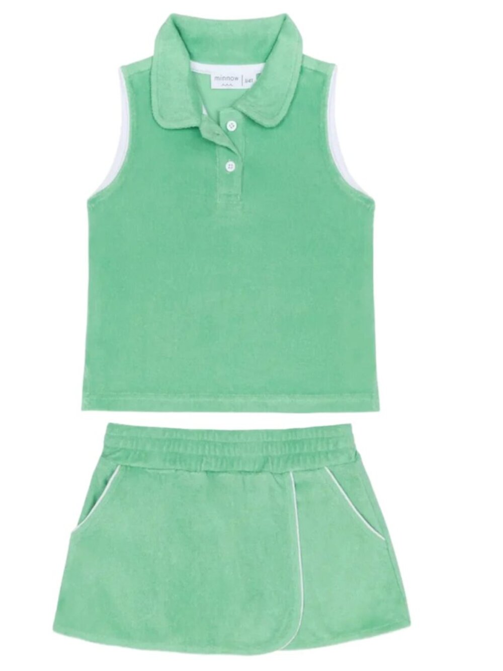 girls gustavia green french terry tennis tank top and skort set
